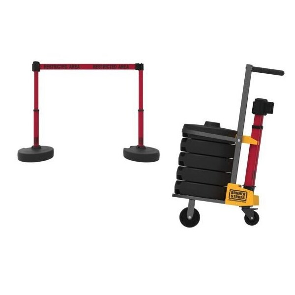 Accuform MOBILE BANNER STAKE STANCHION CART PRB921OR PRB921OR - main